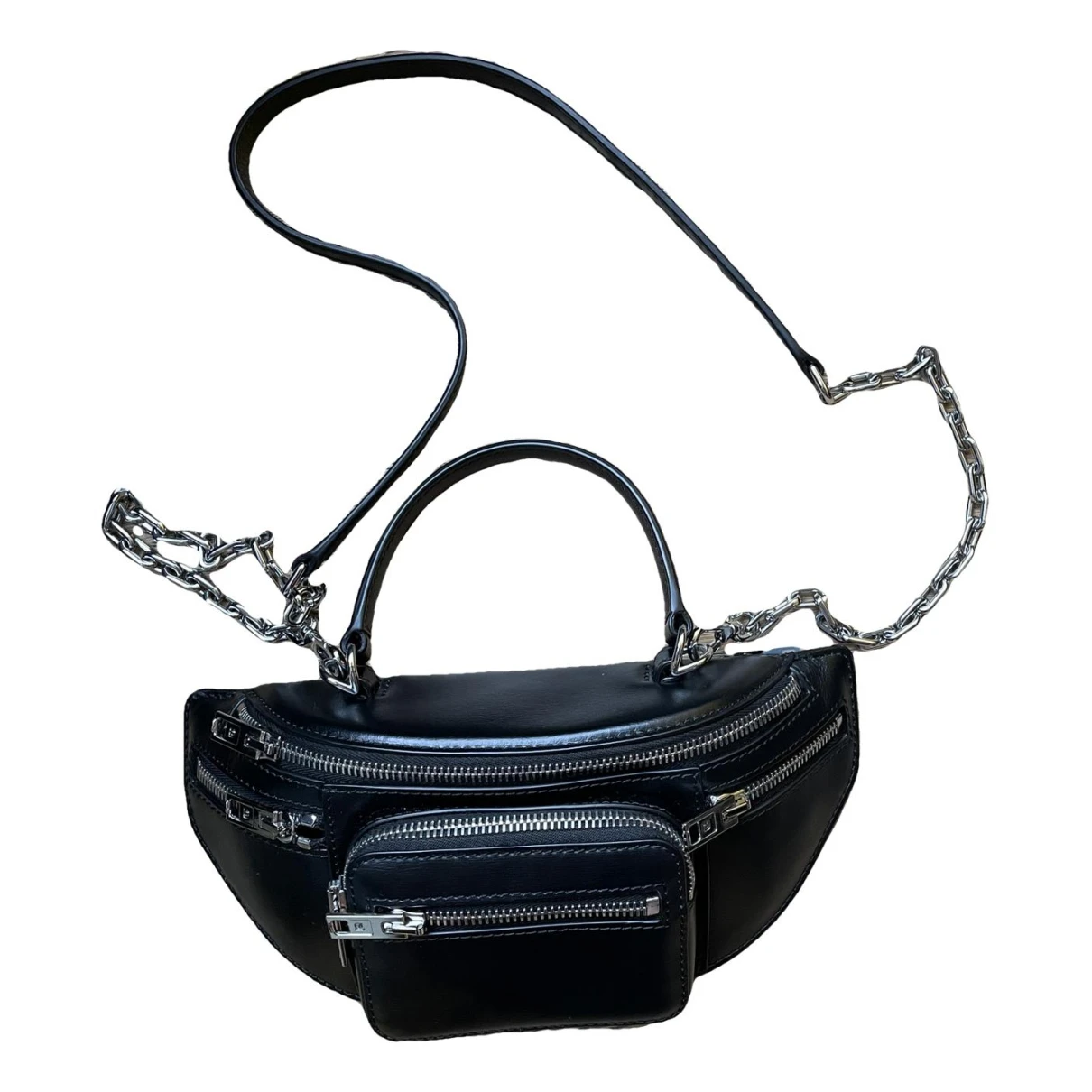 Pre-owned Alexander Wang Attica Leather Handbag In Black