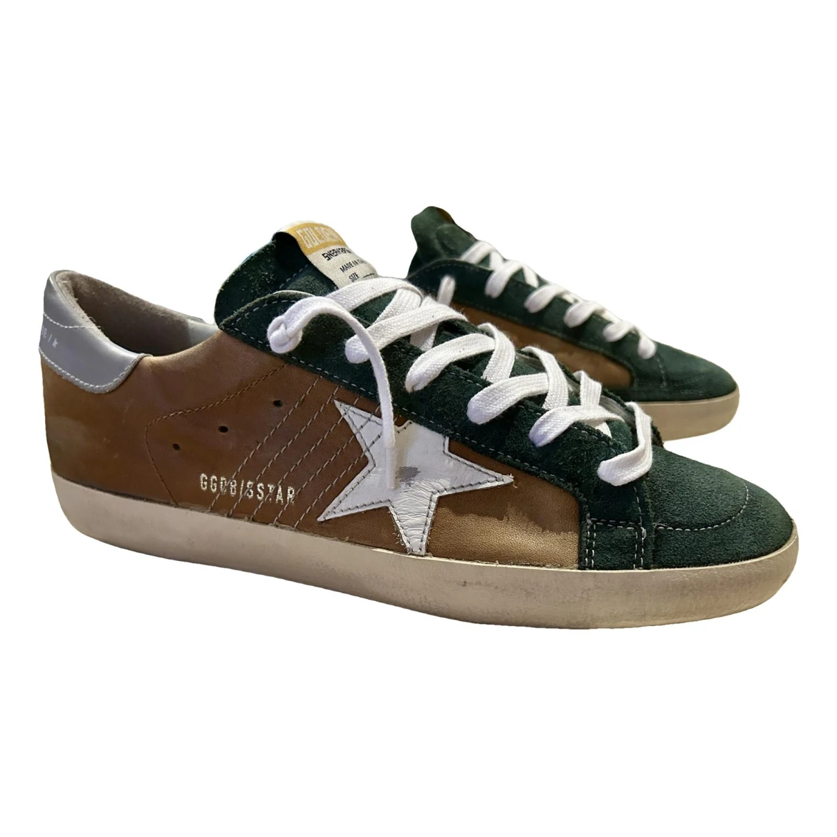 Pre-owned Golden Goose Superstar Leather Low Trainers In Camel