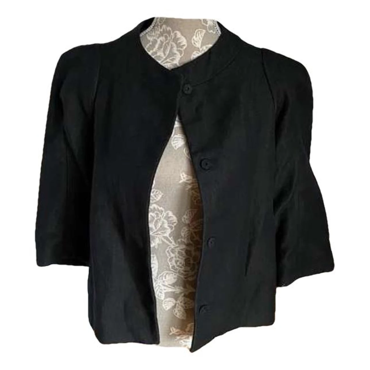 Pre-owned Marni Linen Short Vest In Black