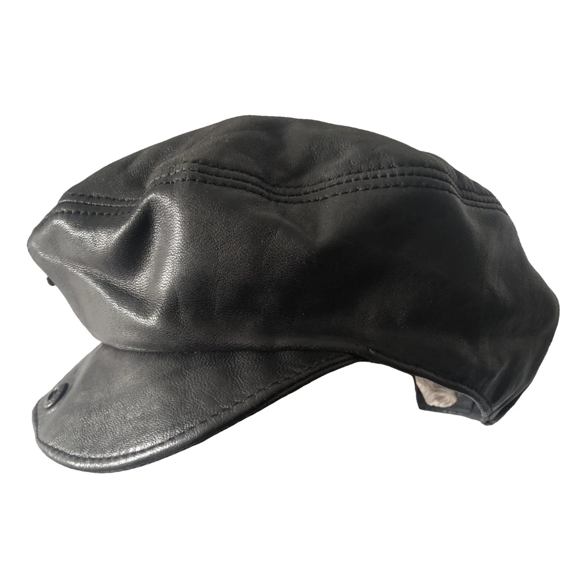 Pre-owned Zadig & Voltaire Leather Beret In Black