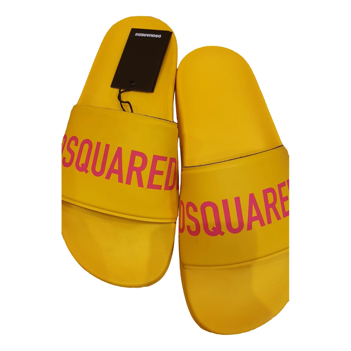 Pre-owned Dsquared2 Flip Flops In Yellow