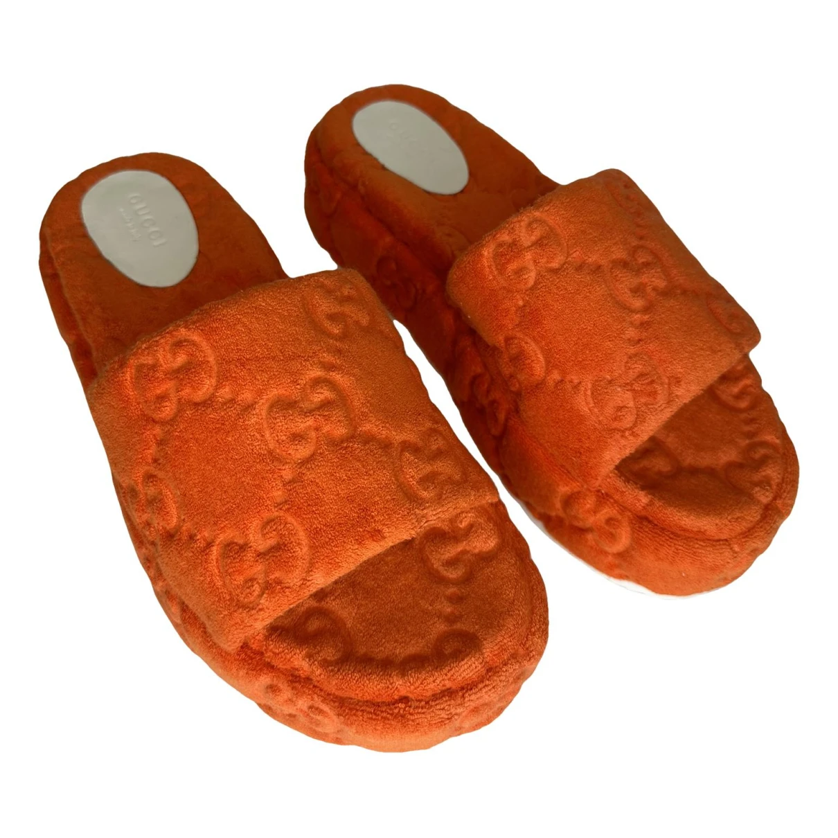 Pre-owned Gucci Cloth Sandal In Orange