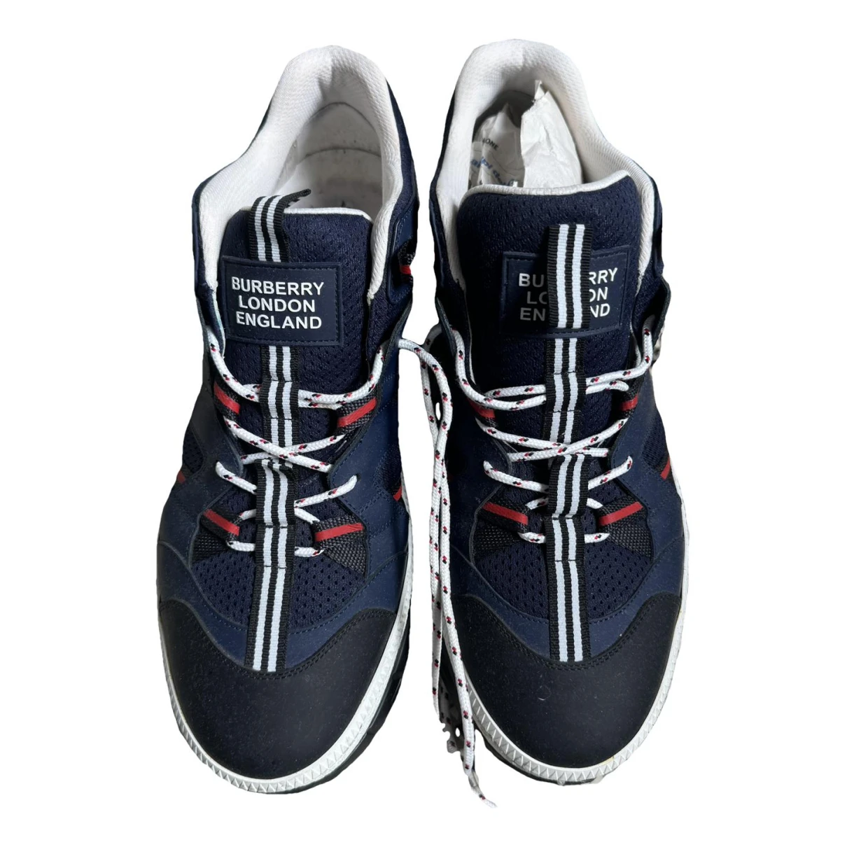 Pre-owned Burberry Low Trainers In Blue