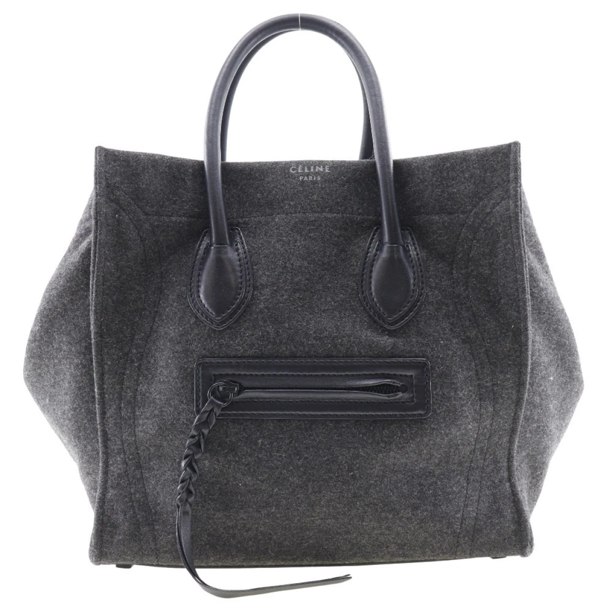 Pre-owned Celine Luggage Cloth Tote In Grey
