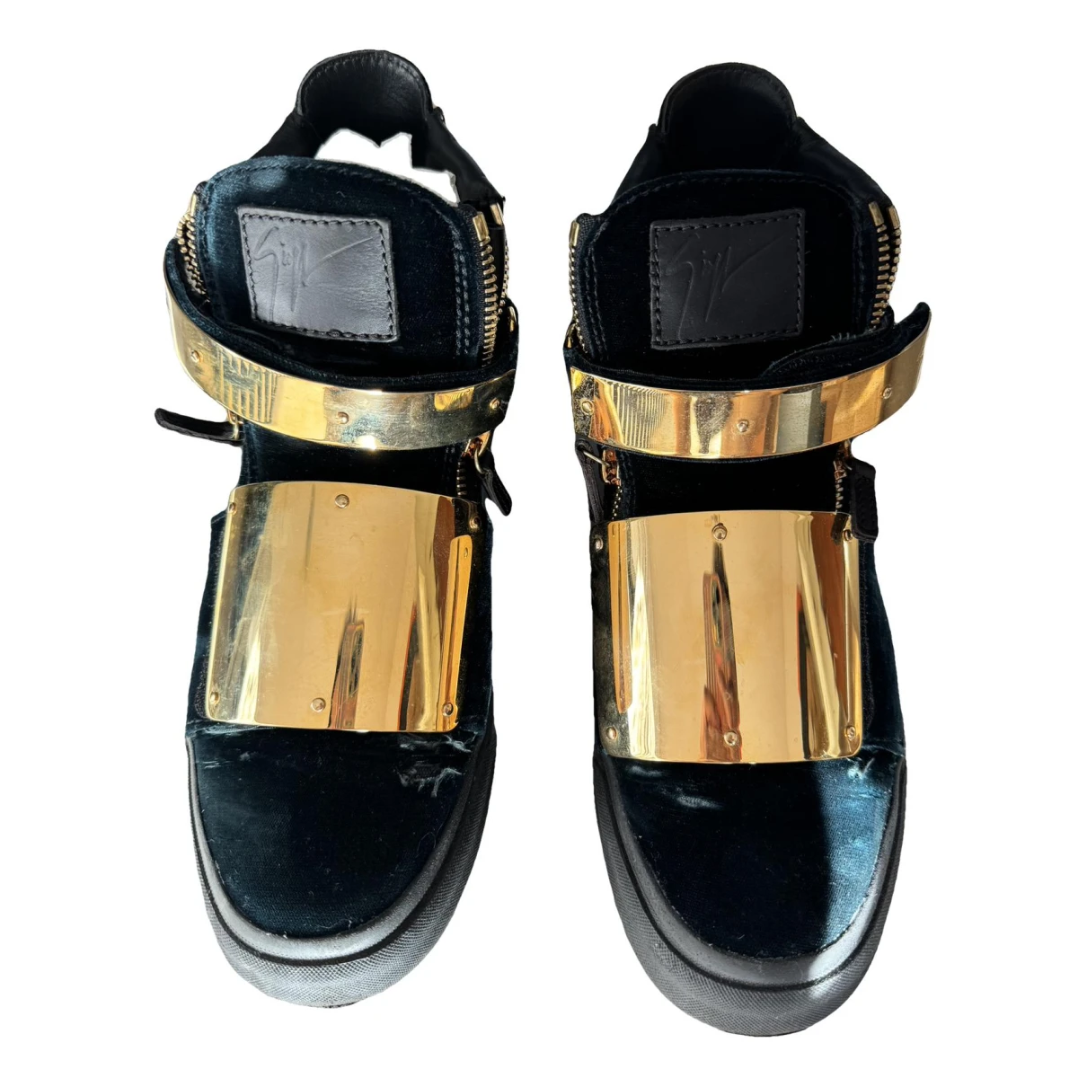 Pre-owned Giuseppe Zanotti Coby High Trainers In Green