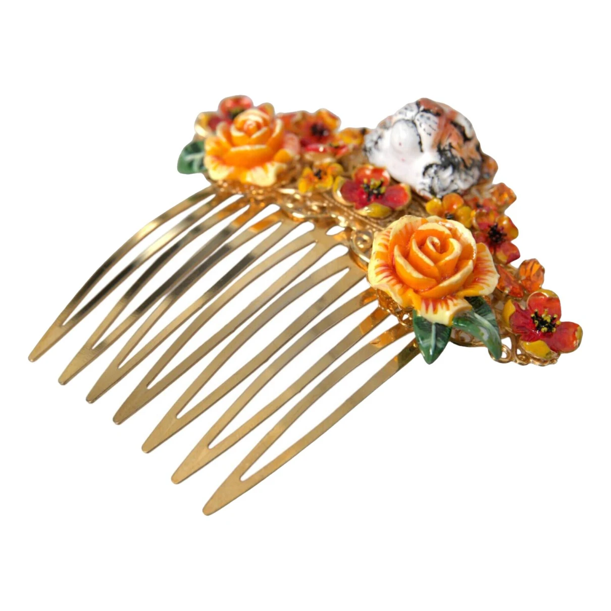 Pre-owned Dolce & Gabbana Crystal Hair Accessory In Orange