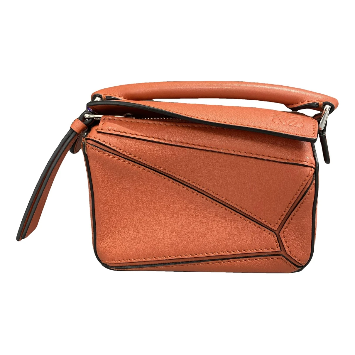 Pre-owned Loewe Puzzle Leather Handbag In Orange