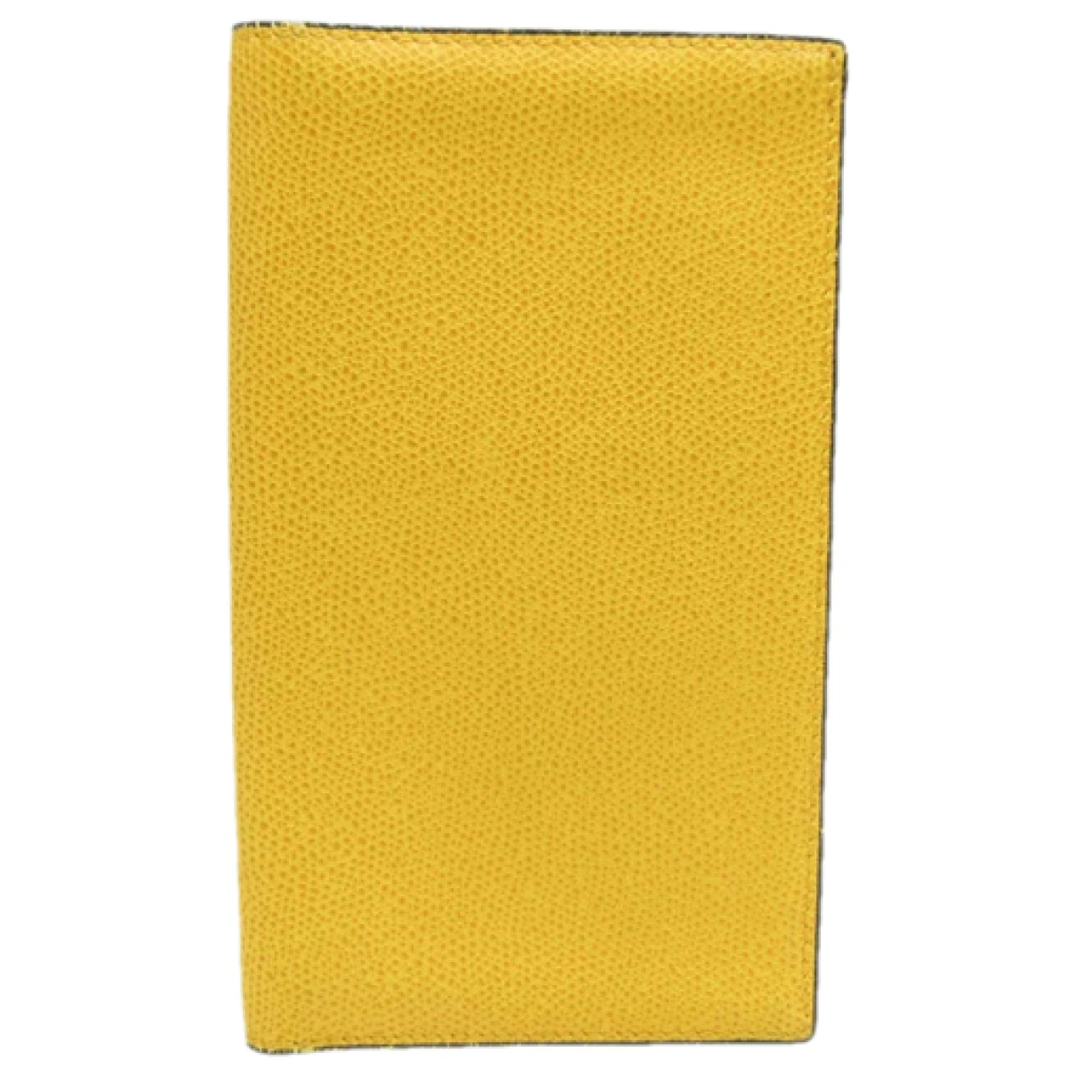 Pre-owned Valextra Leather Wallet In Yellow