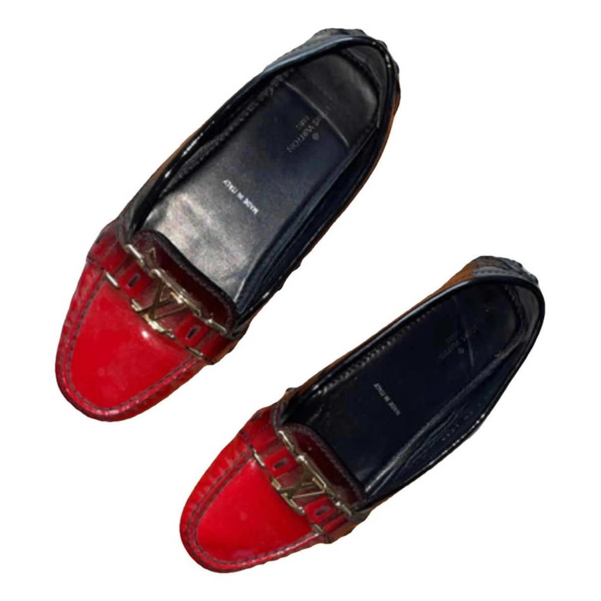 Pre-owned Louis Vuitton Patent Leather Flat In Burgundy