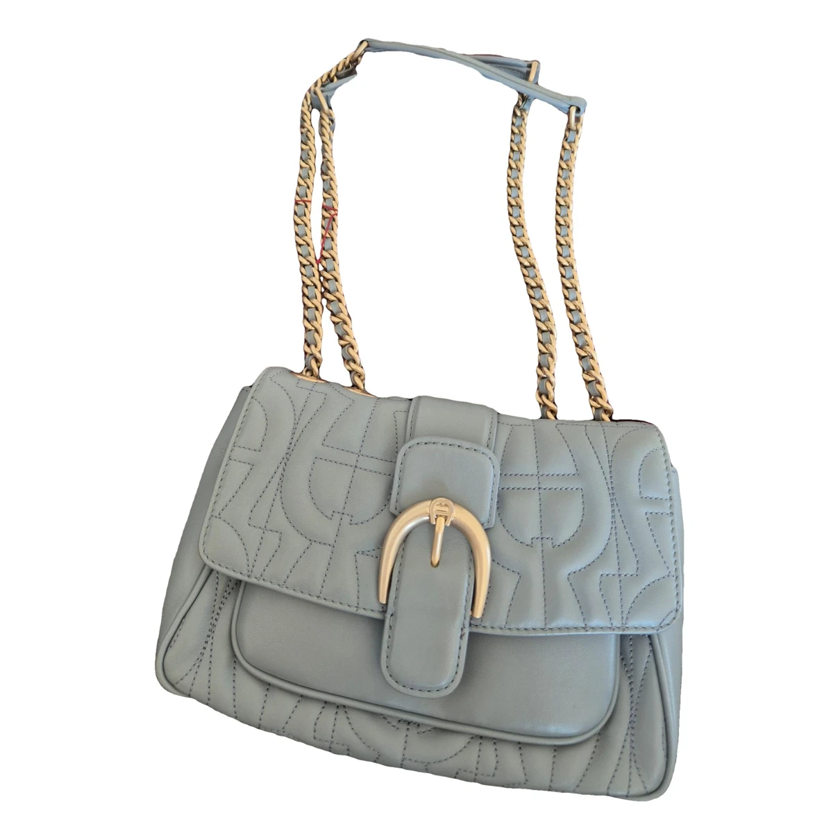 Pre-owned Aigner Leather Handbag In Grey