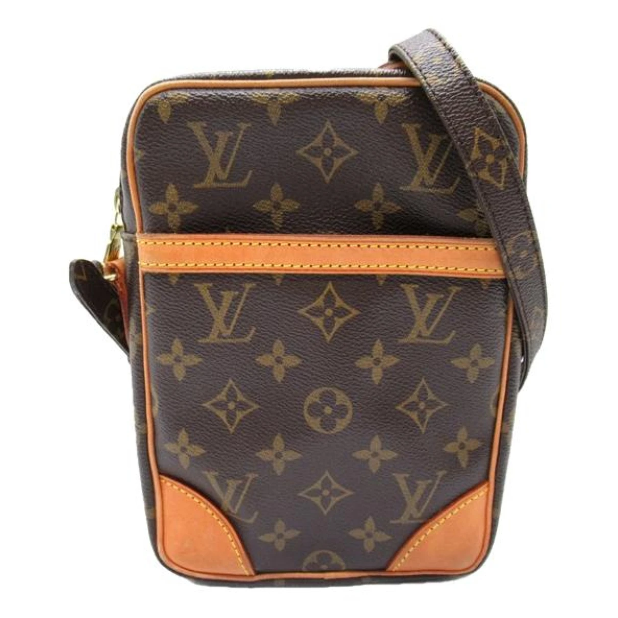 Pre-owned Louis Vuitton Danube Cloth Crossbody Bag In Brown