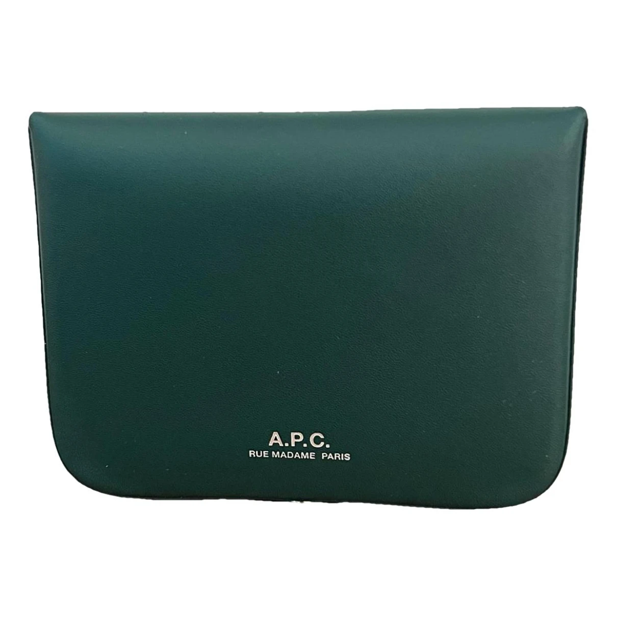 Pre-owned Apc Leather Wallet In Green
