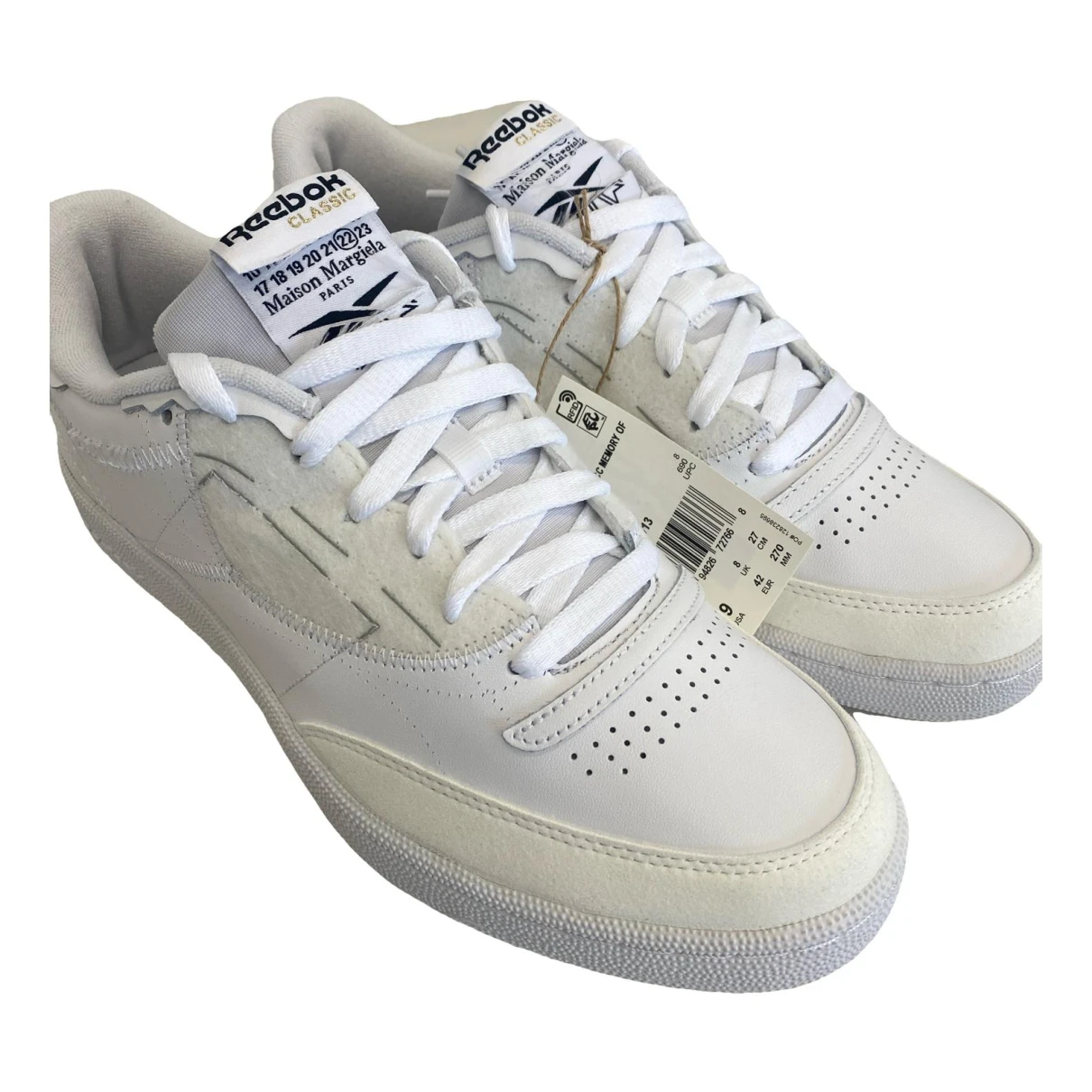 Pre-owned Maison Margiela X Reebok Vegan Leather Low Trainers In White