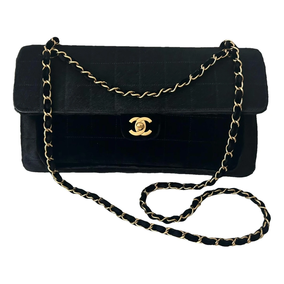 Pre-owned Chanel Timeless/classique Pony-style Calfskin Crossbody Bag In Black