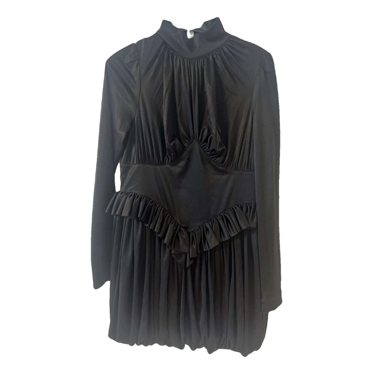 Pre-owned Paco Rabanne Silk Mini Dress In Black