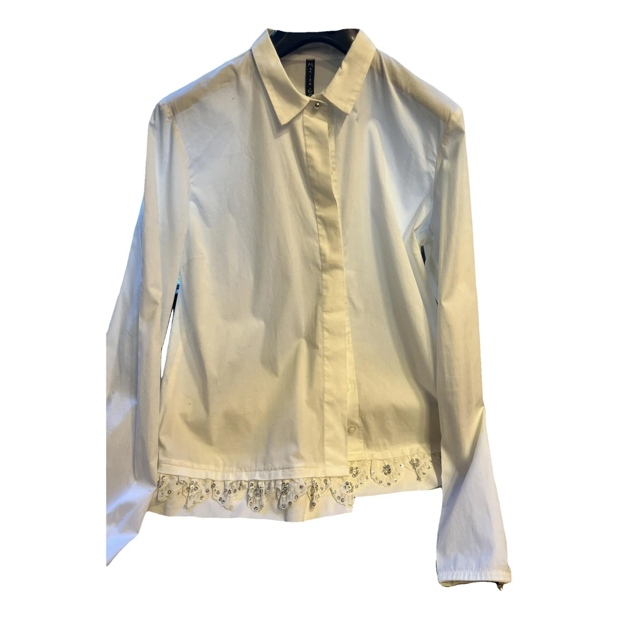 Pre-owned Manila Grace Blouse In White