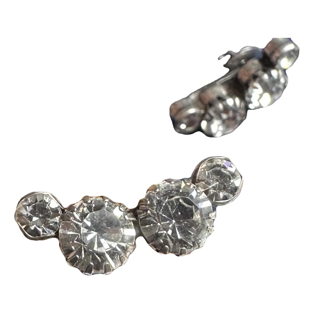 Pre-owned Isabel Marant Crystal Earrings In Silver