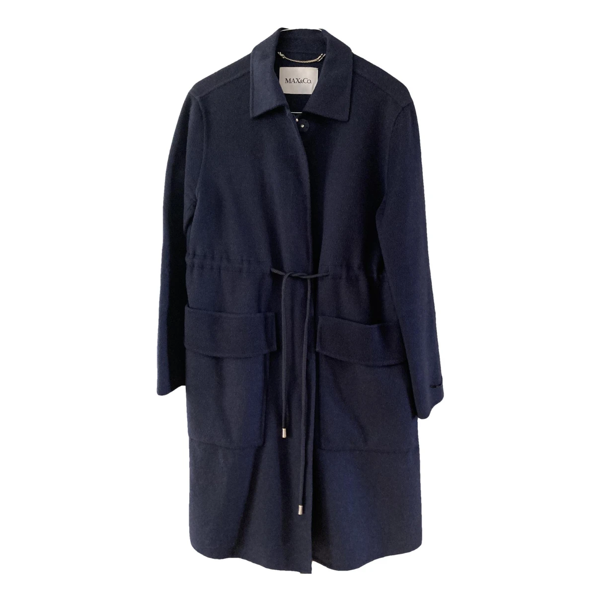 Pre-owned Max & Co Wool Peacoat In Blue