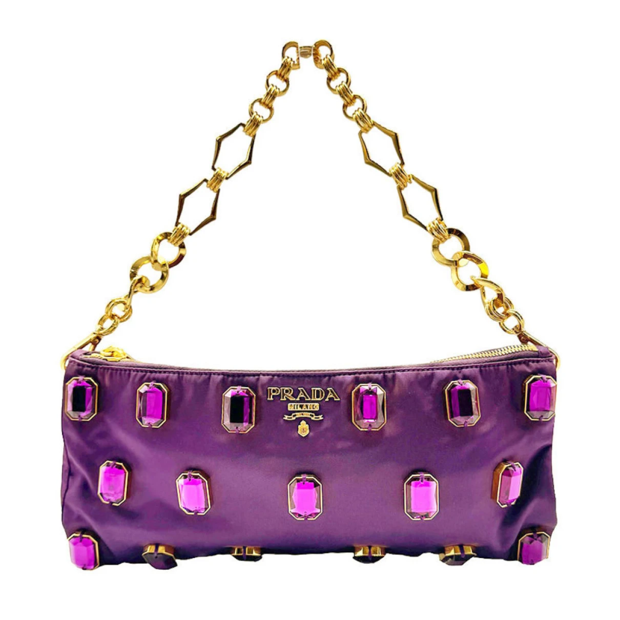 Pre-owned Prada Cloth Handbag In Purple