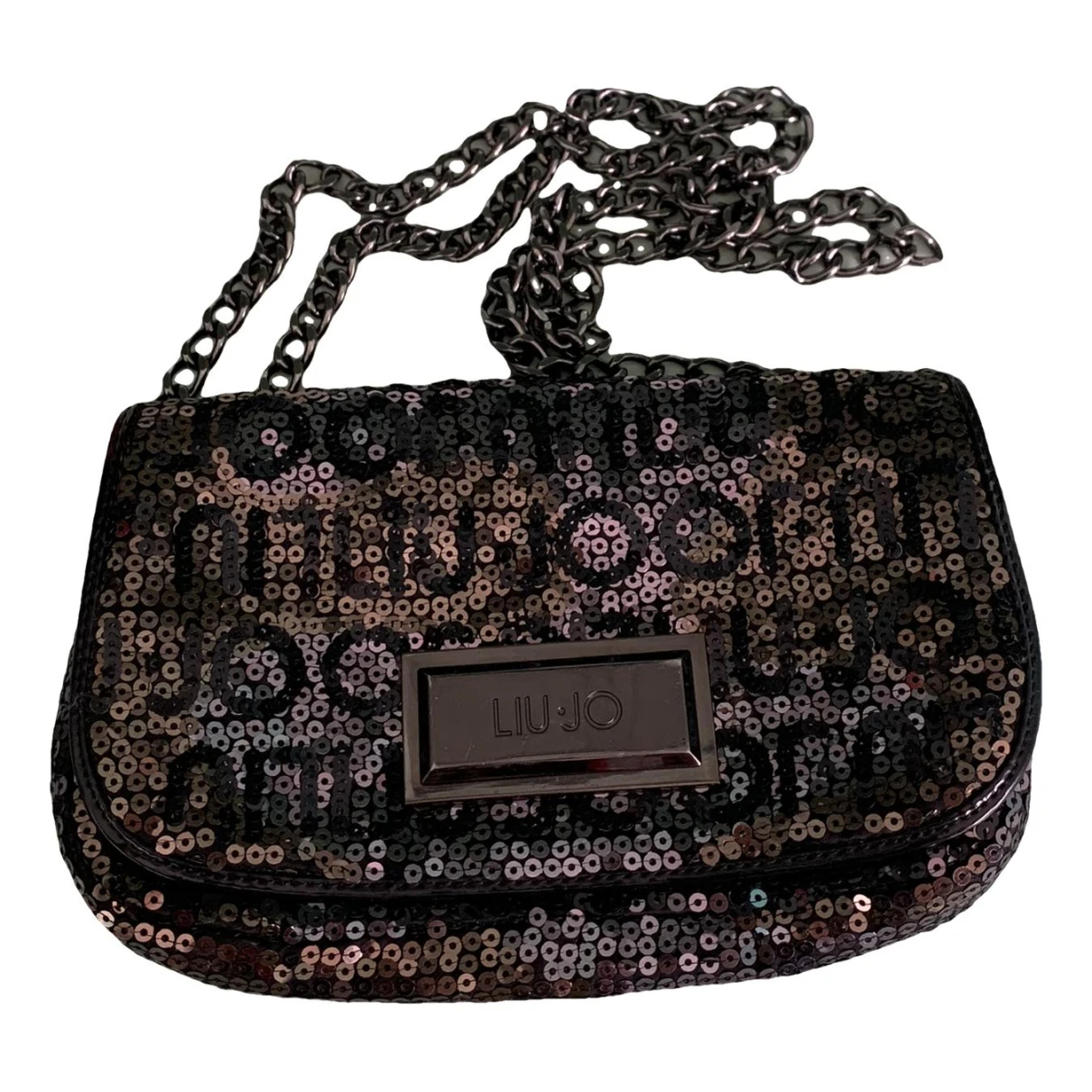 Pre-owned Liujo Glitter Clutch Bag In Black