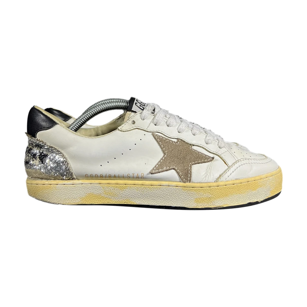 Pre-owned Golden Goose Ball Star Leather Trainers In Beige