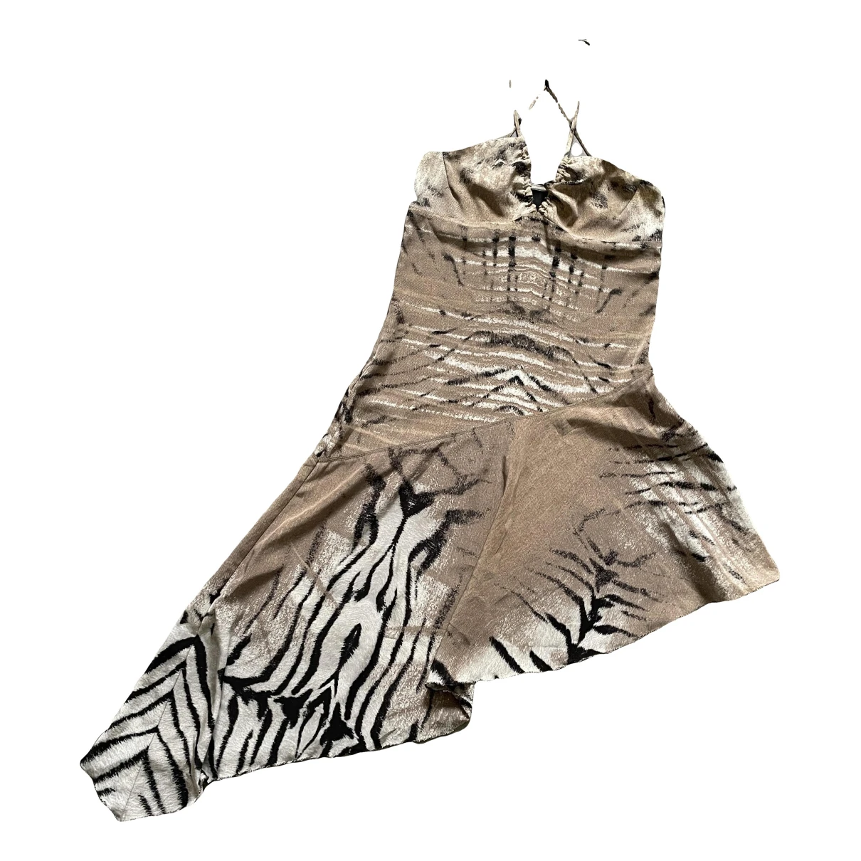 Pre-owned Just Cavalli Mid-length Dress In Camel