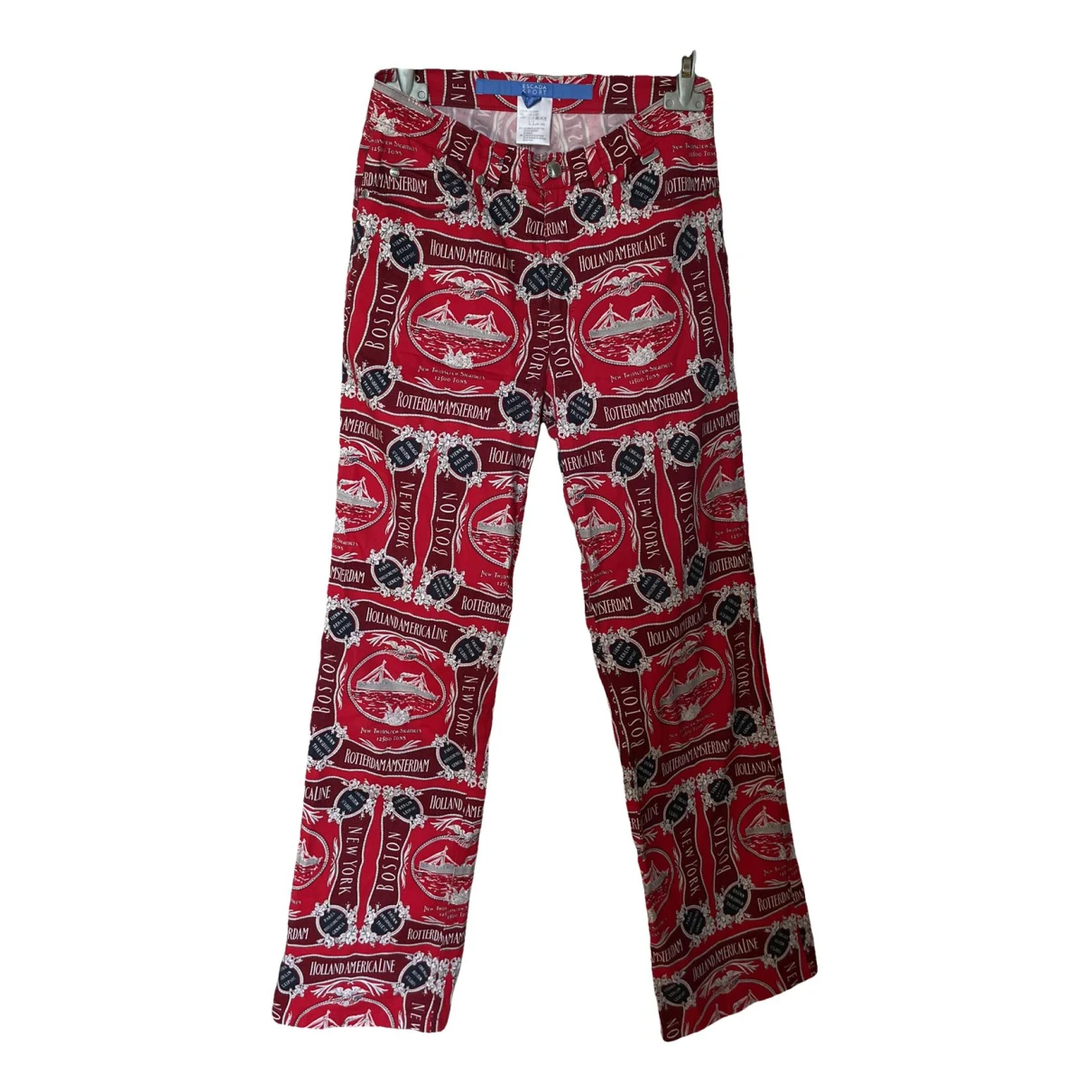 Pre-owned Escada Straight Pants In Red