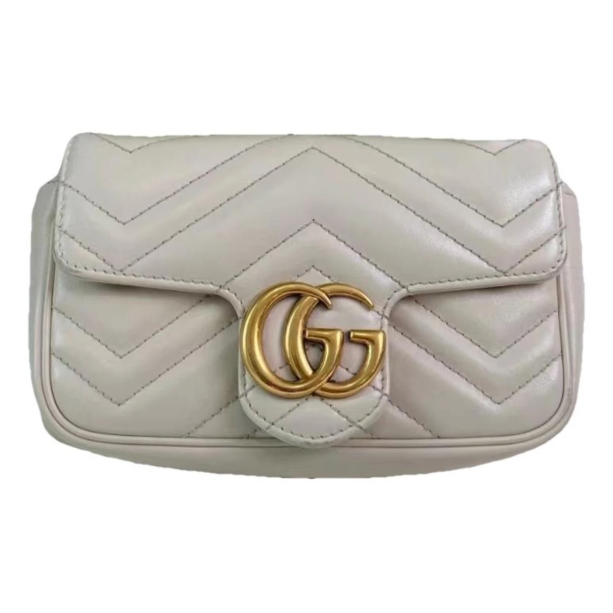 Pre-owned Gucci 1955 Leather Crossbody Bag In White