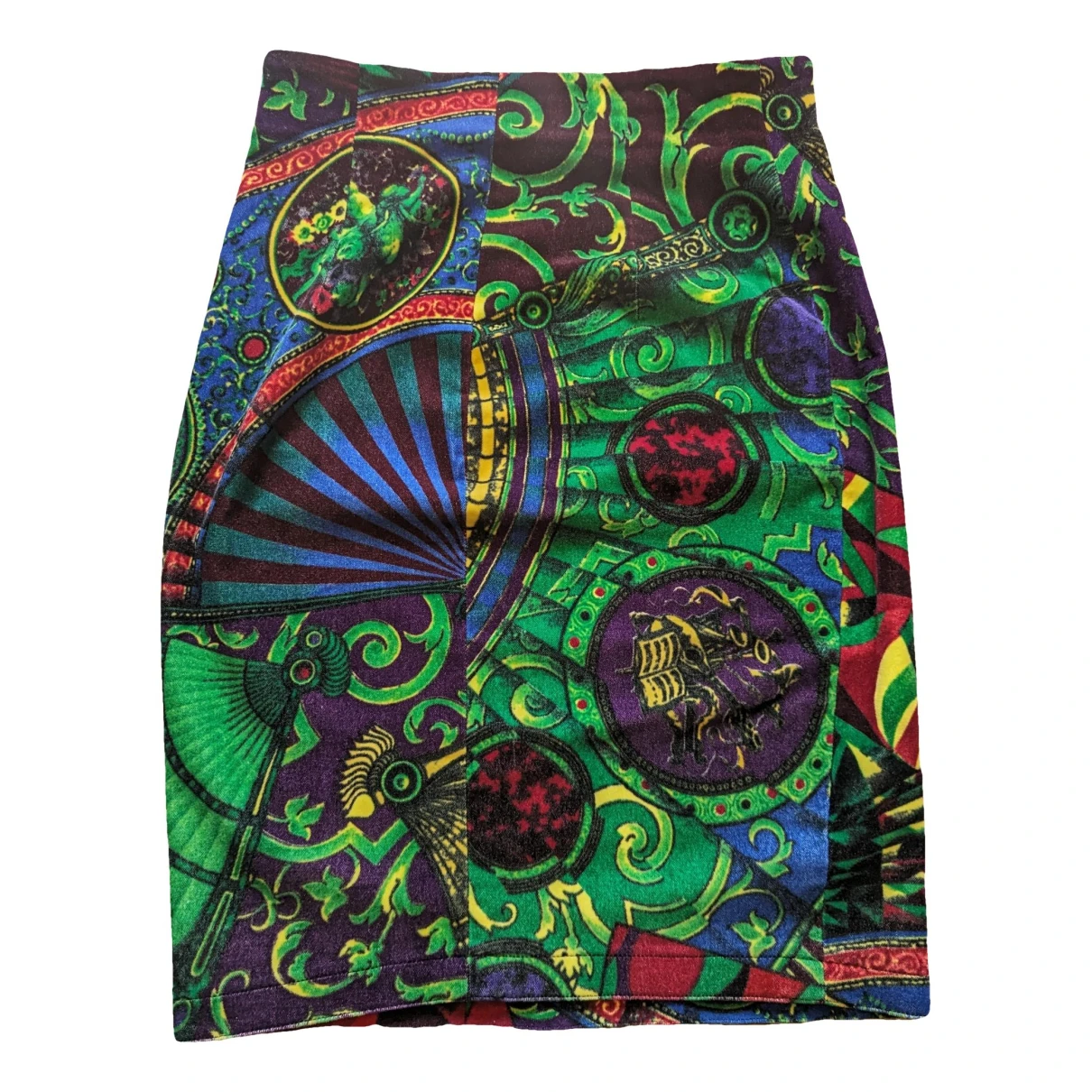 Pre-owned Versace Silk Mid-length Skirt In Multicolour