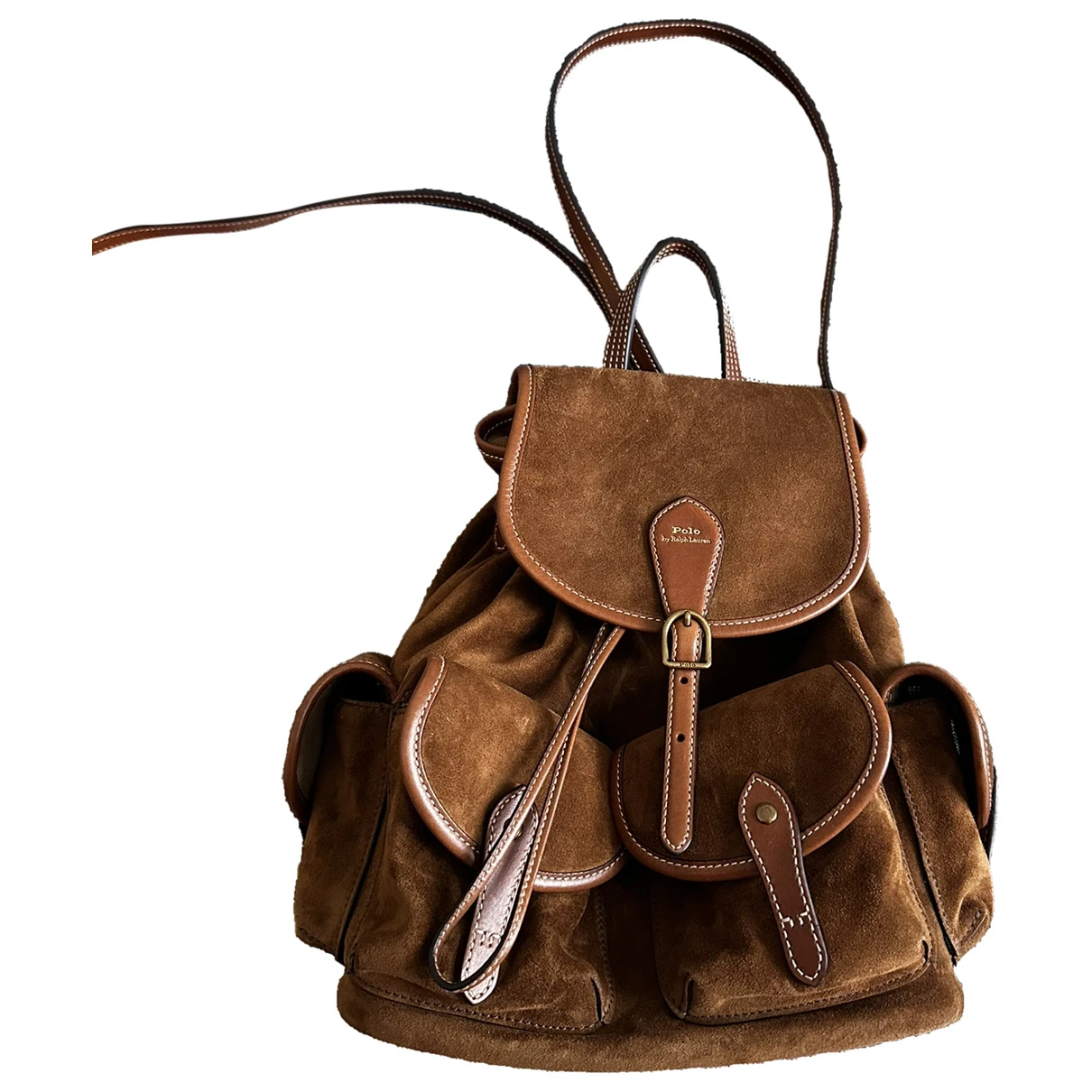 Pre-owned Polo Ralph Lauren Backpack In Camel