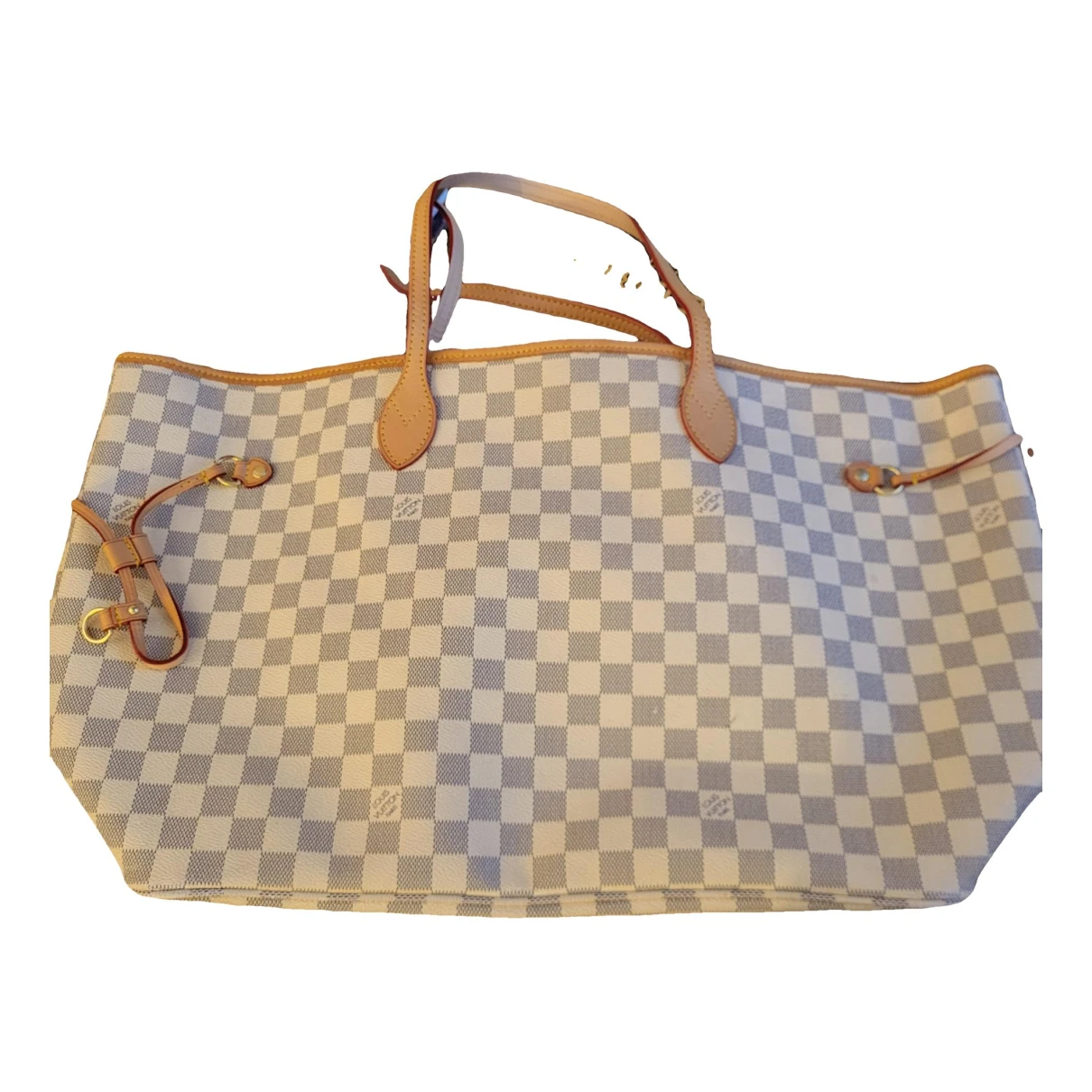 Pre-owned Louis Vuitton Neverfull Leather Tote In White