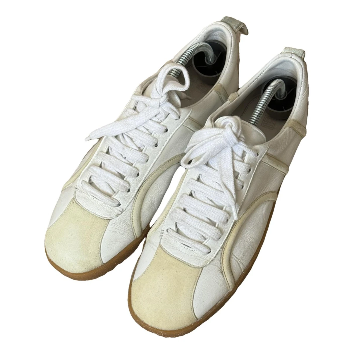 Pre-owned Totême Leather Trainers In Beige