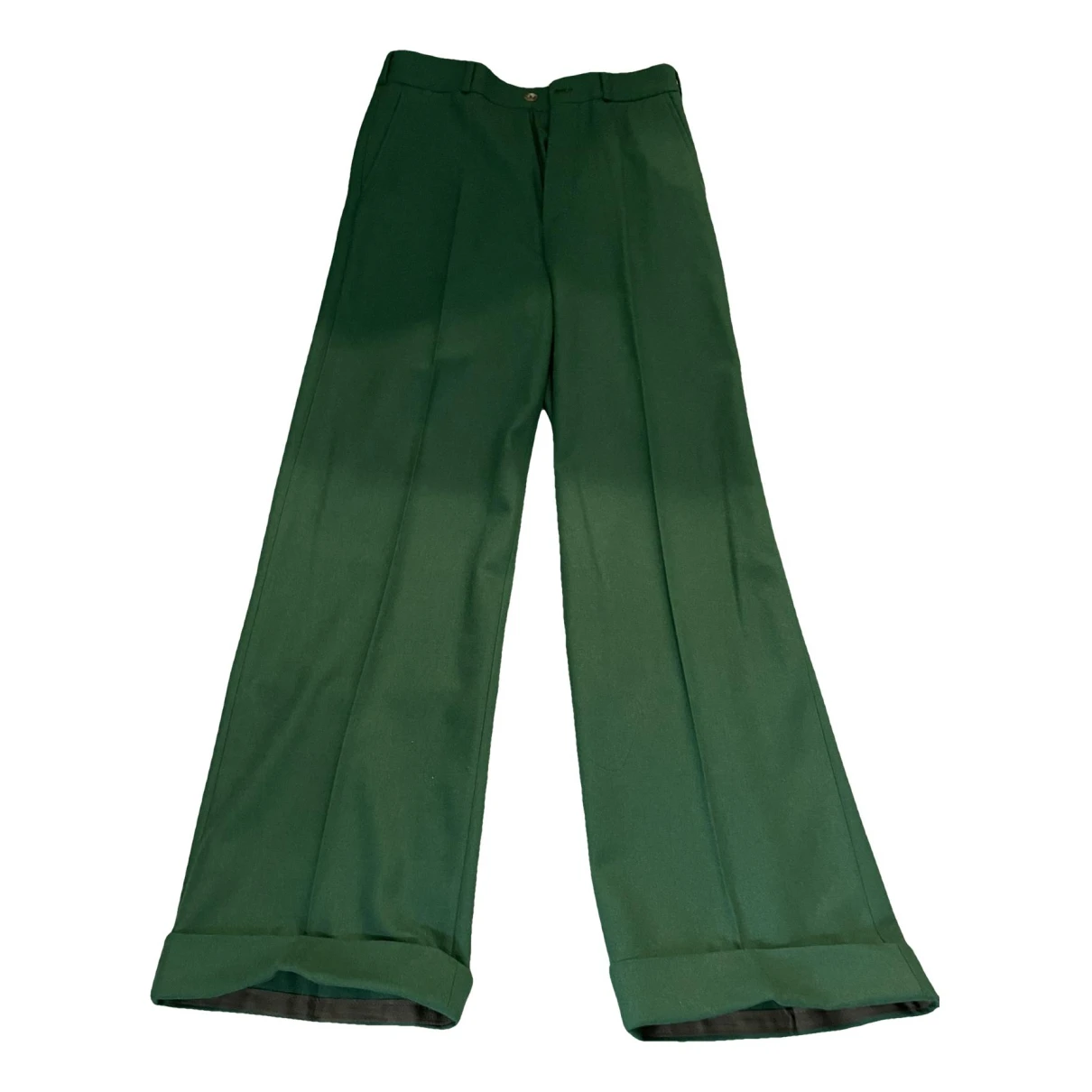 Pre-owned Gucci Linen Trousers In Green