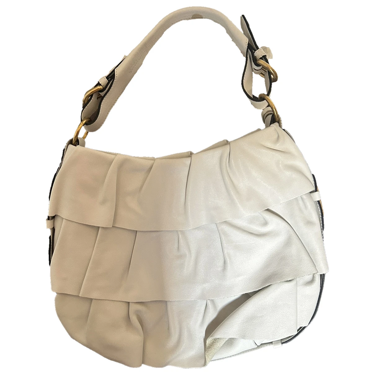 Pre-owned Furla Candy Bag Leather Handbag In White