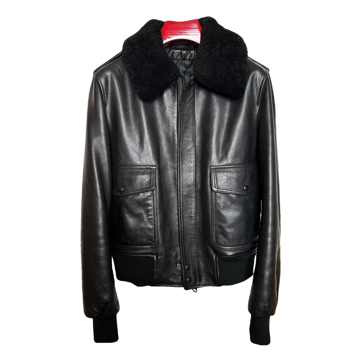 Pre-owned Ami Alexandre Mattiussi Leather Jacket In Black