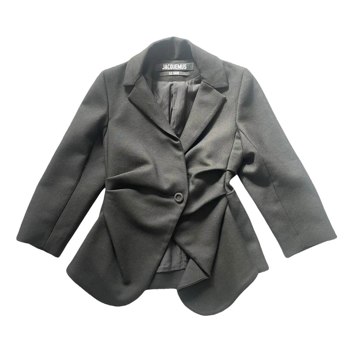 Pre-owned Jacquemus Le Souk Wool Blazer In Black
