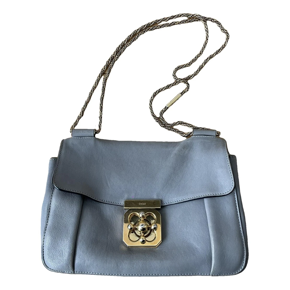 Pre-owned Chloé Elsie Leather Handbag In Grey