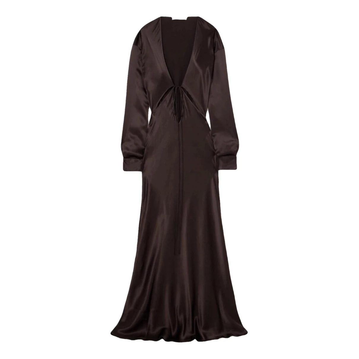 Pre-owned Christopher Esber Silk Maxi Dress In Brown
