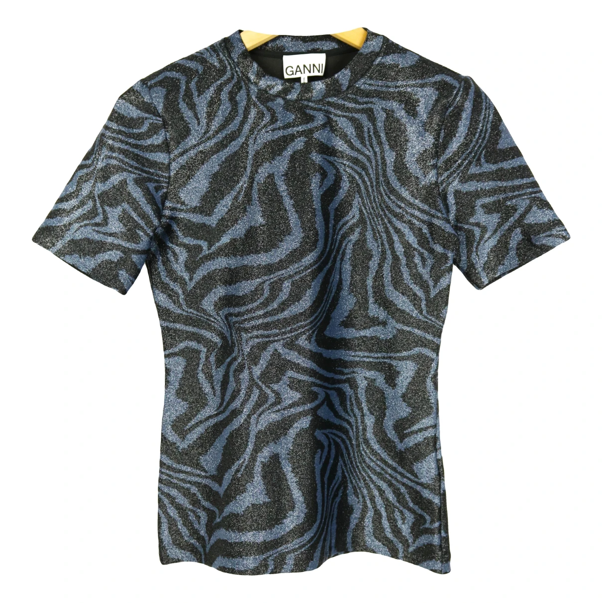 Pre-owned Ganni T-shirt In Blue