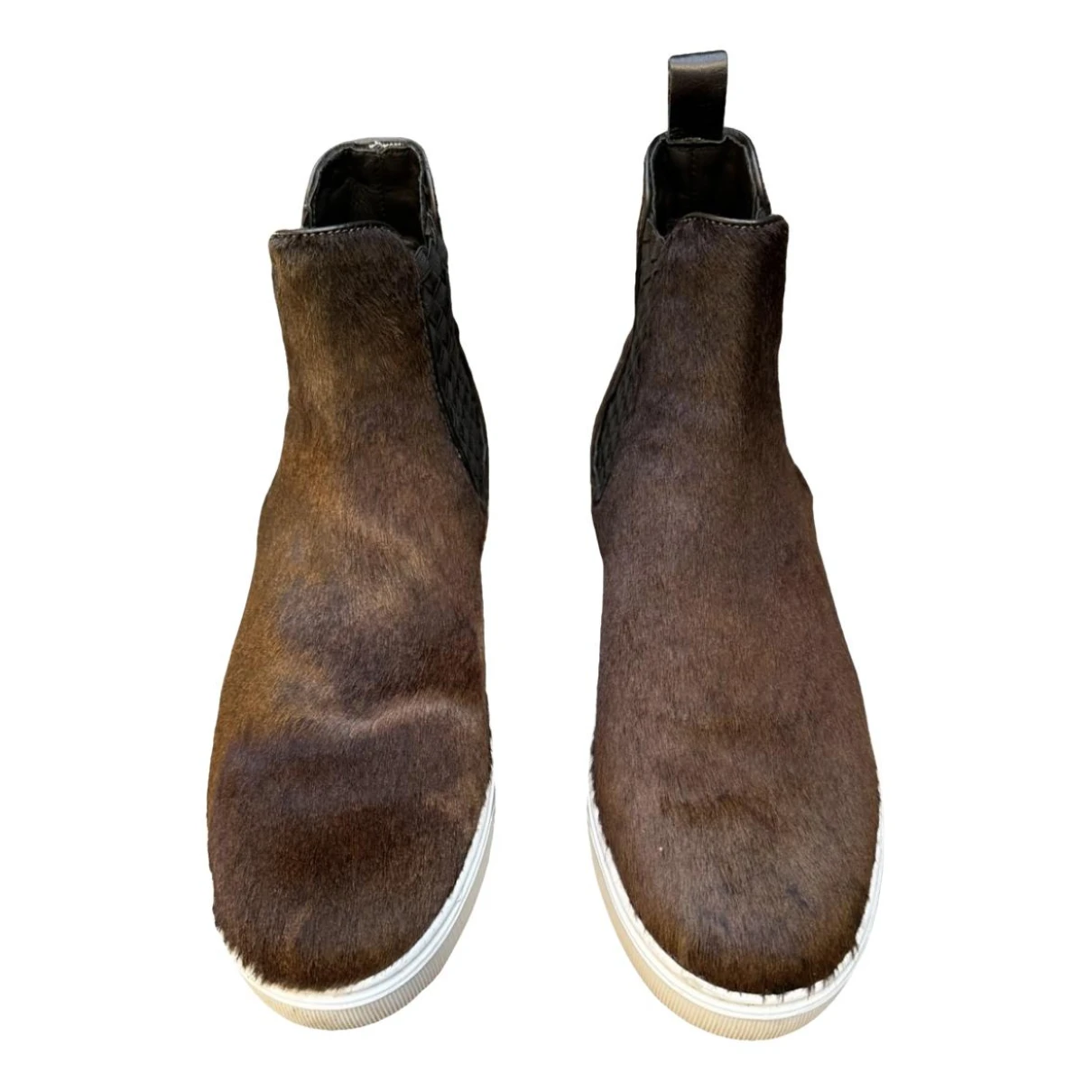 Pre-owned Moncler Leather Flats In Brown