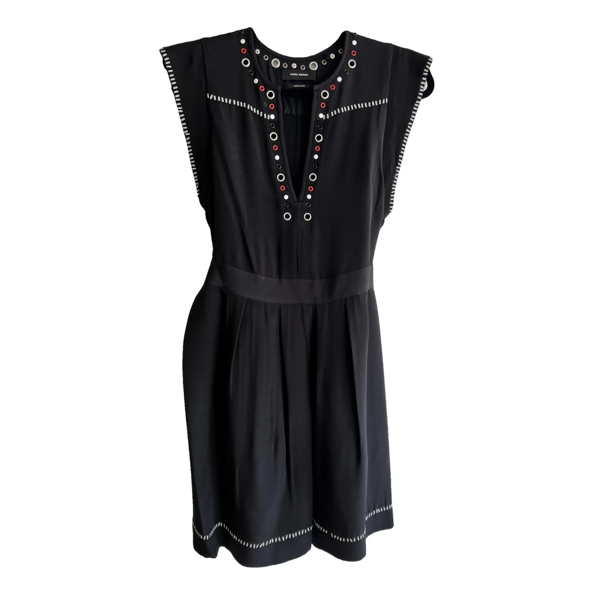 Pre-owned Isabel Marant Silk Mid-length Dress In Black