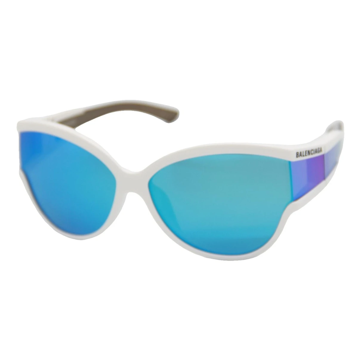 Pre-owned Balenciaga Oversized Sunglasses In White