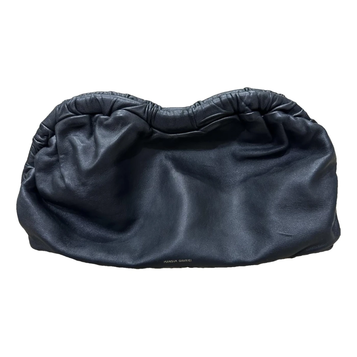 Pre-owned Mansur Gavriel Cloud Leather Clutch Bag In Black