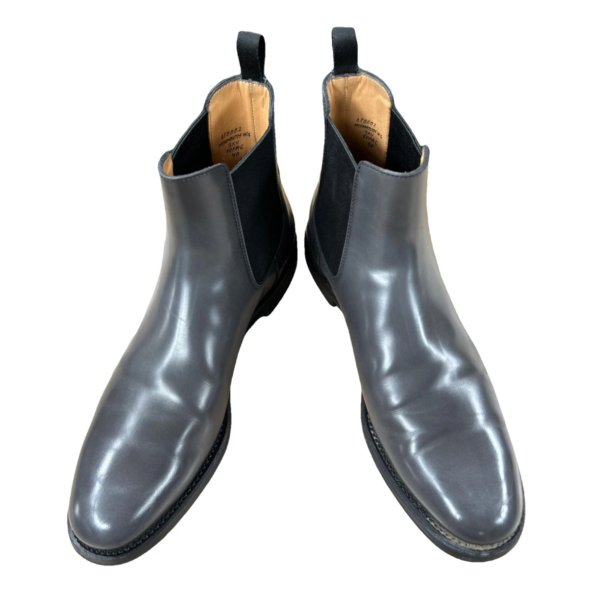 Pre-owned Church's Leather Biker Boots In Grey