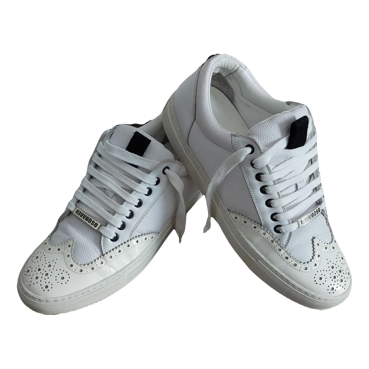 Pre-owned Dsquared2 551 Leather Low Trainers In White