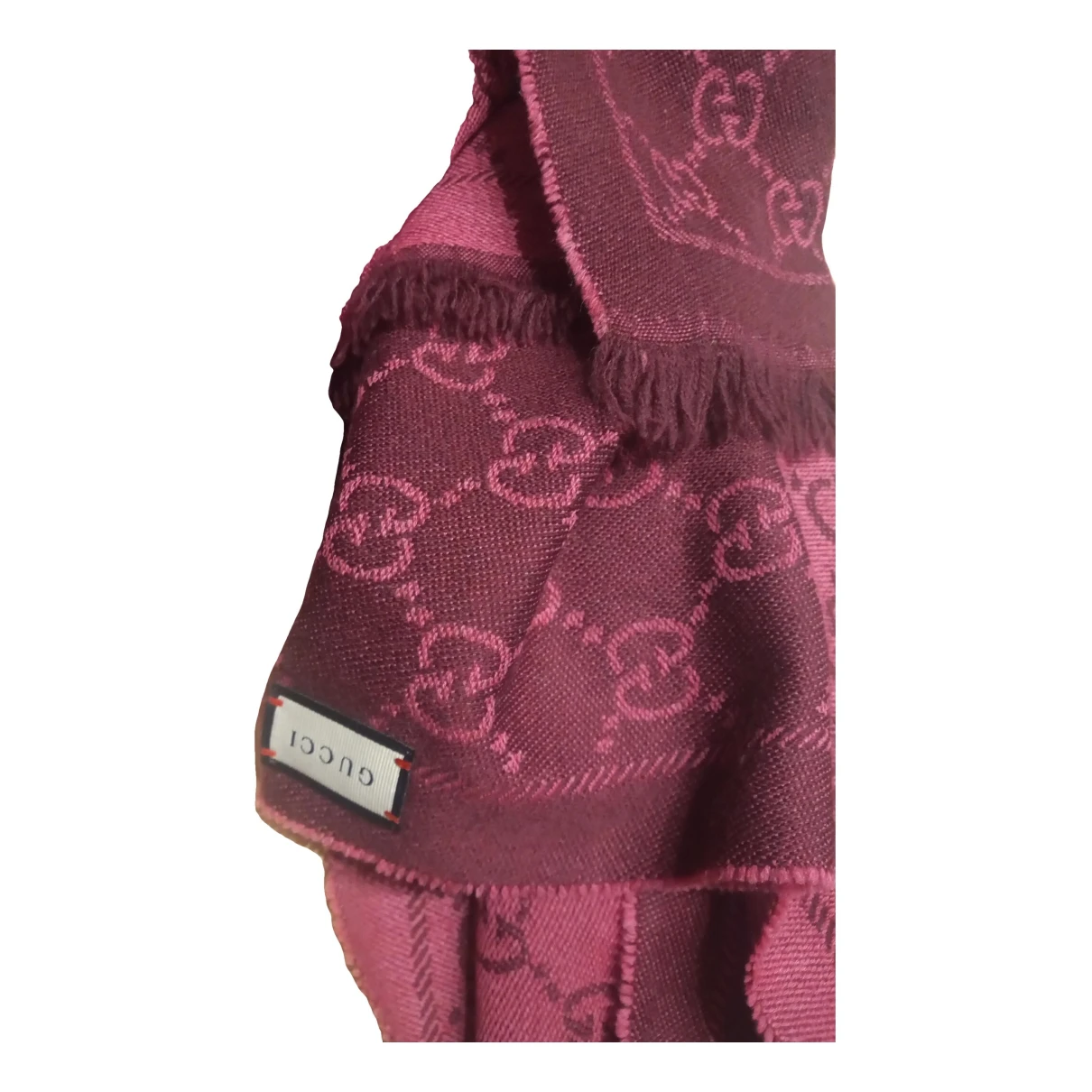 Pre-owned Gucci Wool Scarf In Pink