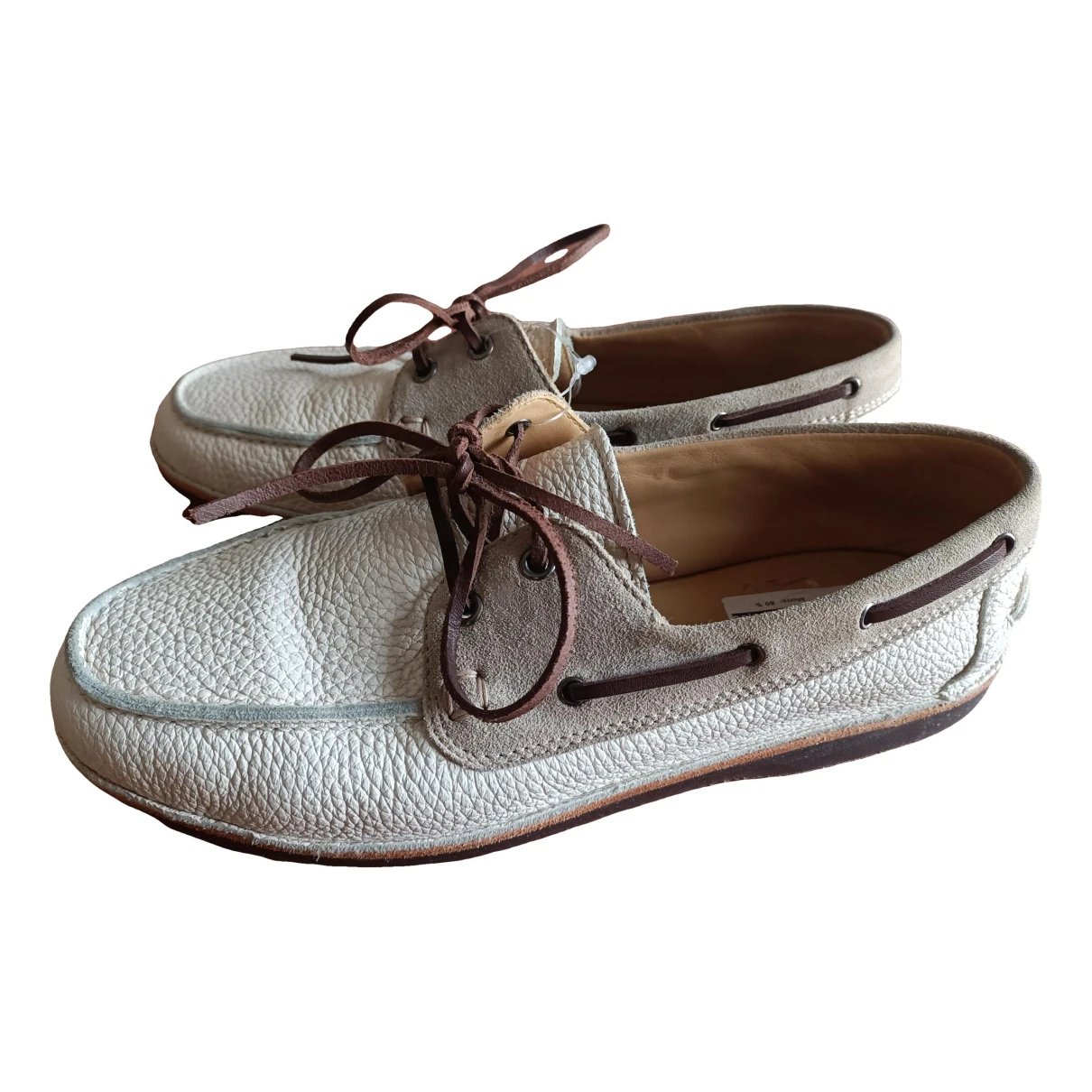 Pre-owned Brunello Cucinelli Leather Flats In Beige
