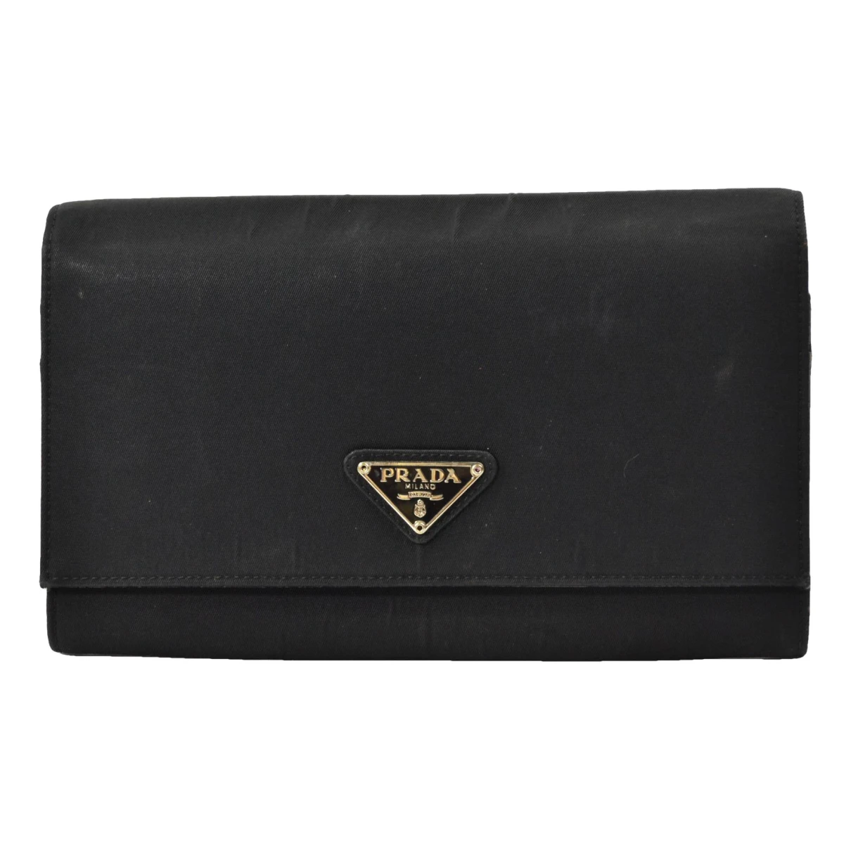 Pre-owned Prada Cloth Wallet In Black