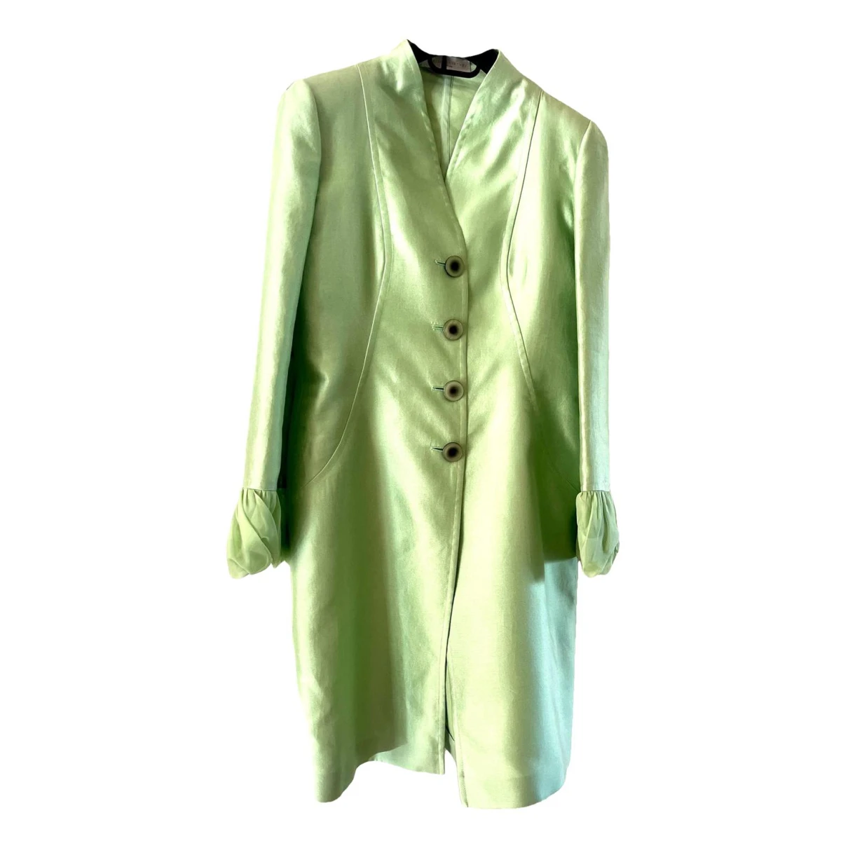 Pre-owned Stella Mccartney Silk Coat In Green