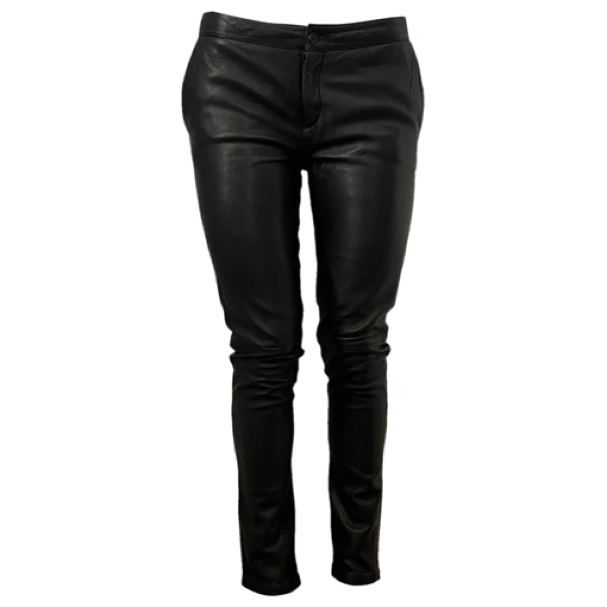 Pre-owned Joseph Leather Slim Pants In Black